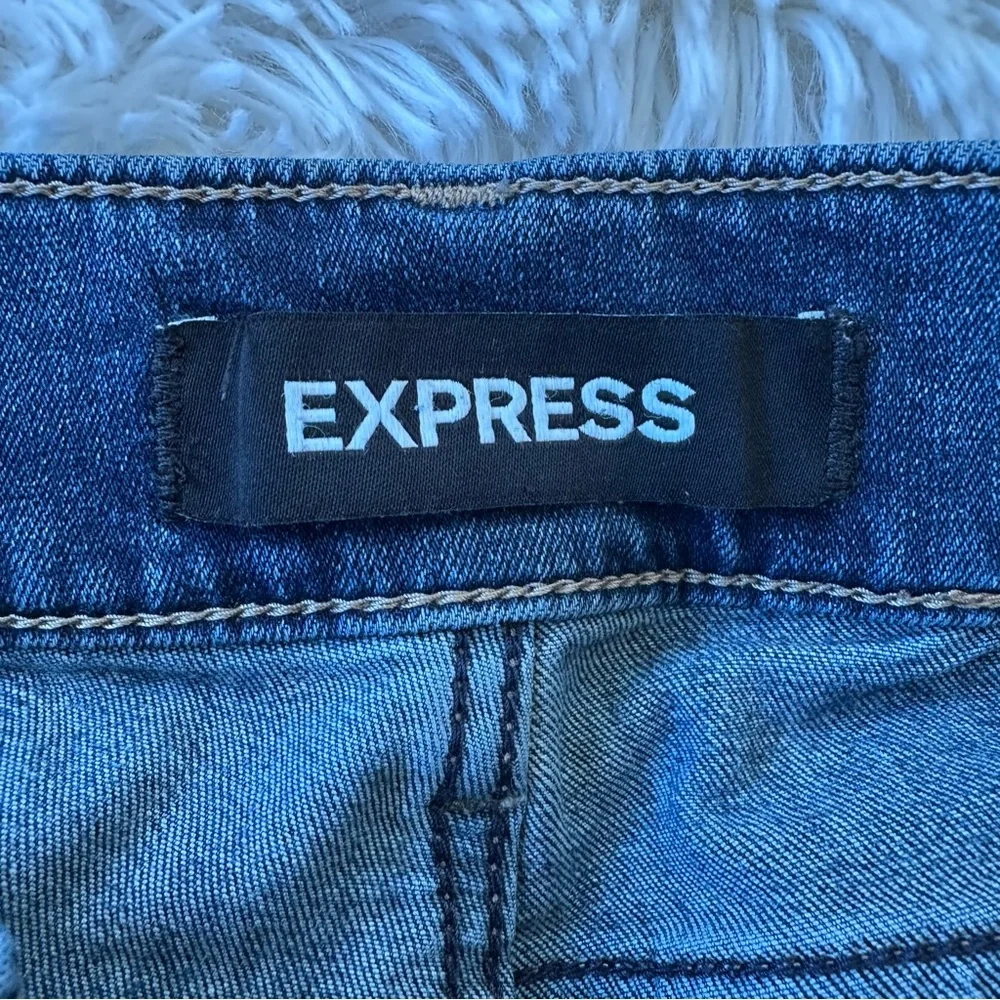 Express Women’s Blue Skinny Mid Rise Cropped Legging Jeans Size: 6 - Picture 6 of 9